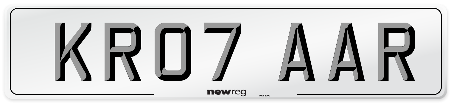 KR07 AAR Number Plate from New Reg